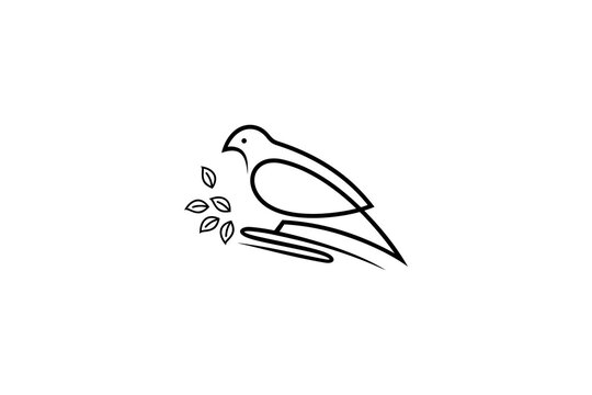 dove logo with natural leaf ornament