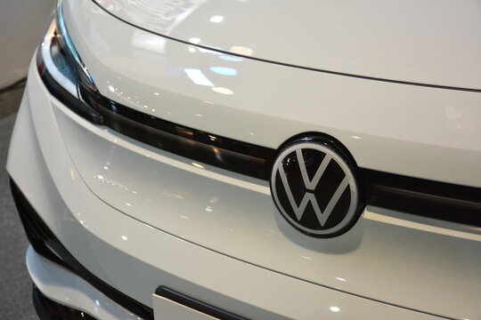 Volkswagen id4 emblem at Philippine Commercial Vehicle Show in Pasay, Philippines