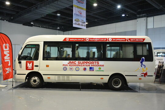 Jmc costar n7 modern jeepney at Philippine Commercial Vehicle Show in Pasay, Philippines