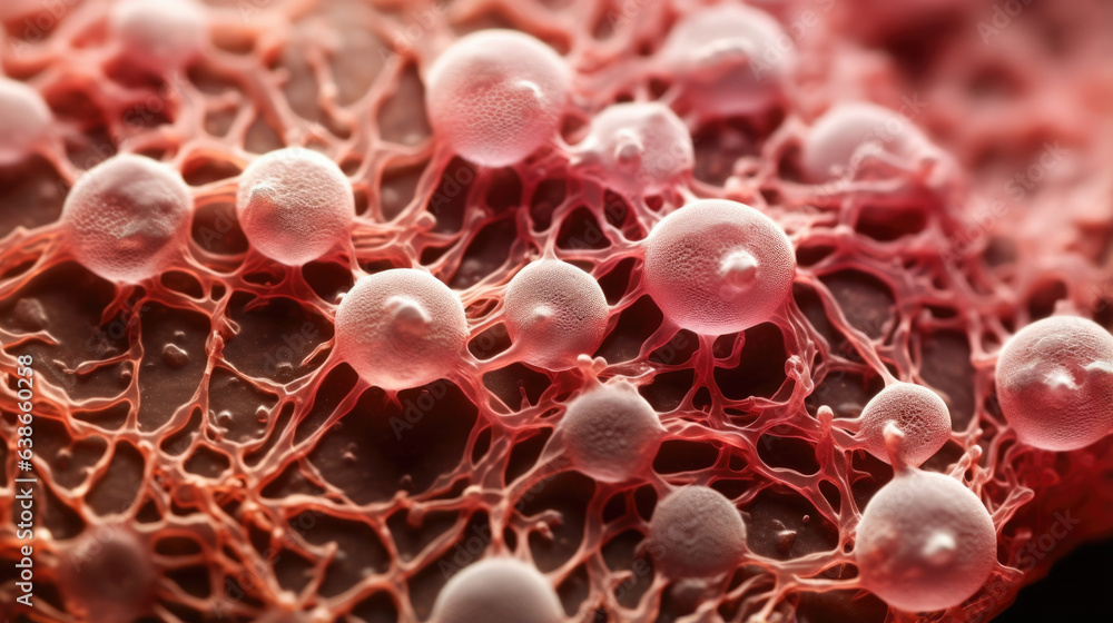 Poster a macro image of a platelet taken under a microscope reveals its intricate internal structure. the d