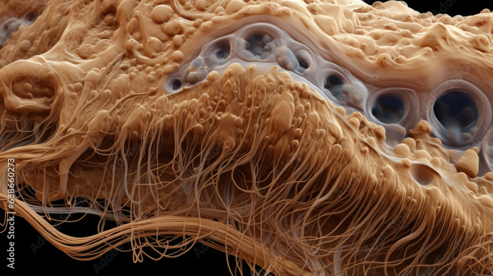 Poster a macro image of helminths reveals a variety of anatomical features. their bodies are composed of mu