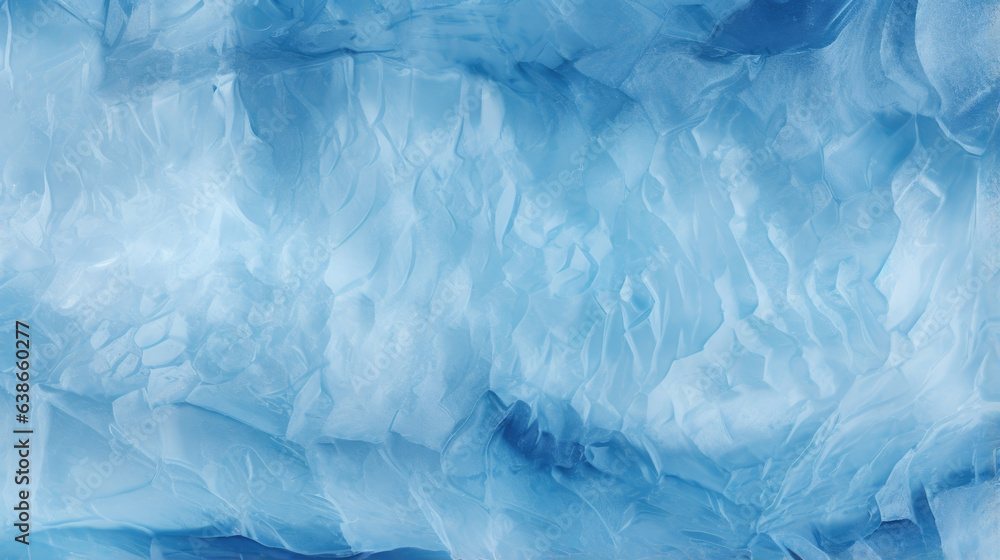 Poster macro image of a microscopic glacier reveals a landscape of snow and ice that appears almost mystica