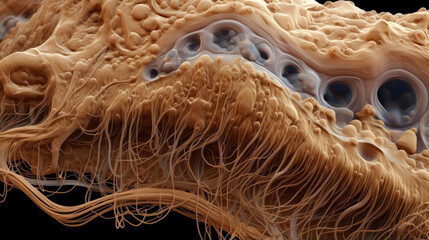 A macro image of helminths reveals a variety of anatomical features. Their bodies are composed of multiple sections interconnected by small webs of tissue. The head