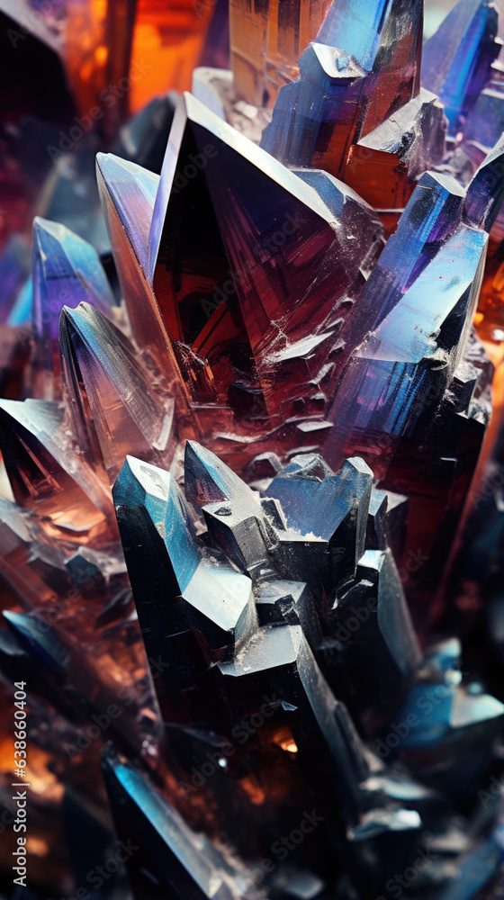 Poster this macro image captures an individual mineral composed of a highly intricate jagged formation. its