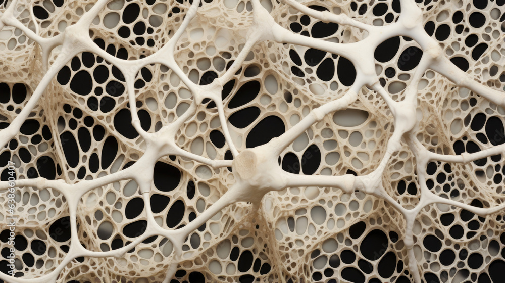 Poster this image of microscopic bone cells reveals intricate asymmetrical shapes with intricate nooks and 