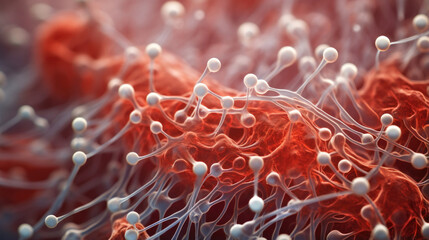 A macro image of Plasmodium a singlecelled that targets red cells. At 1000x magnification the photo reveals a light beige outer surface that is covered in small