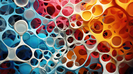 Through closer examination the individual structures of a microscopic vesicle become more evident. The different curvatures of the membranes and the numerous proteins