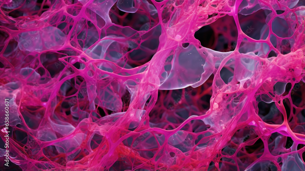 Poster this vivid display of schwann cells is enveloped by a sea of fuchsia. when viewed at a higher resolu