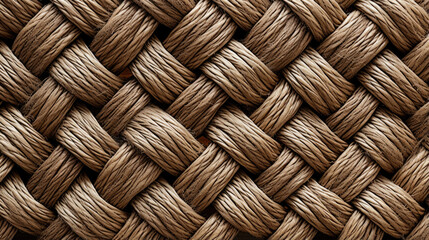 A macro image of splicing a rope in progress highlighting the ropes texture. The rope is composed of multiple strands of fibers each one winding around the other. - obrazy, fototapety, plakaty