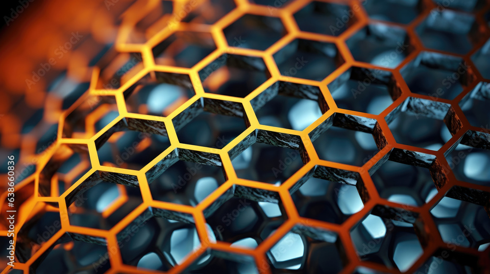 Poster a hormone receptor appears under a macro lens as an intricate honeycomb of geometrical shapes. its s