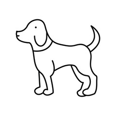 Pet dog line icon, outline vector sign, linear dog icon flat illustration on white background..eps