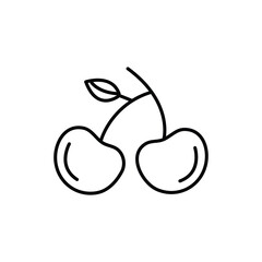 Cherry line icon, vector sign, linear pictogram isolated on white background..eps