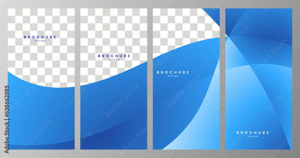 Poster set of brochure blue sky gradient background for business with copy space area