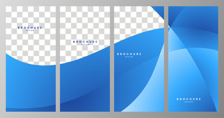 set of brochure blue sky gradient background for business with copy space area