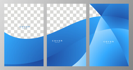 set of poster, cover and flyer blue sky gradient background for business with copy space area