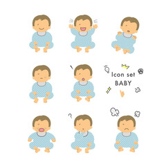Stock Illustration: Facial expression _ baby _ variation set