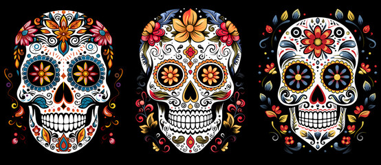 Calavera - Sugar Skulls - Dia de los Muertos, Day of the Dead - Generative AI