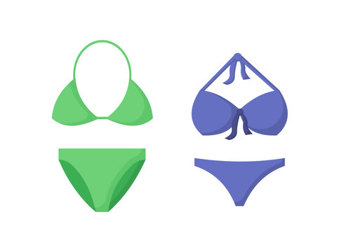 Female different swimsuit vector set