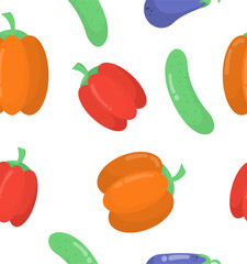 Seamless pattern with vegetables vector concept