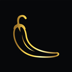 gold color chili icon, vector, template, logo, trendy, collection, flat, design