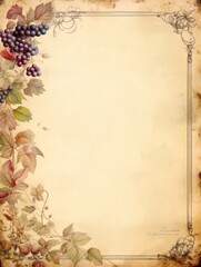 Stationary Paper Framed by Grape Vines