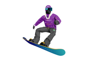 Jumping Snowboarder Mockup