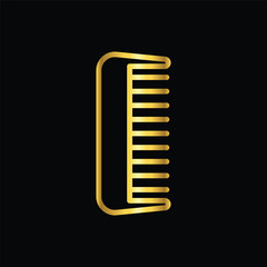 gold color hair comb icon, vector, template, logo, trendy, collection, flat, design