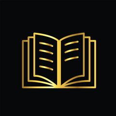 gold color book icon, vector, template, logo, trendy, collection, flat, design