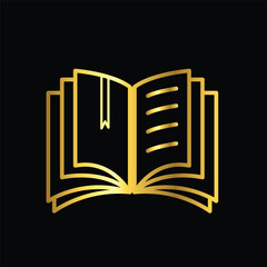 gold color book icon, vector, template, logo, trendy, collection, flat, design