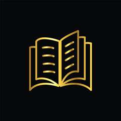 gold color book icon, vector, template, logo, trendy, collection, flat, design