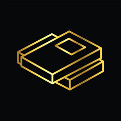 gold color book icon, vector, template, logo, trendy, collection, flat, design