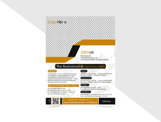 Financial Business Flyer Layout with Colorful Squares Design