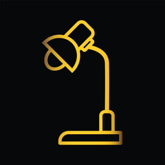 gold color study lamp icon, vector, template, logo, trendy, collection, flat, design