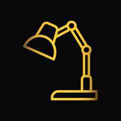 gold color study lamp icon, vector, template, logo, trendy, collection, flat, design