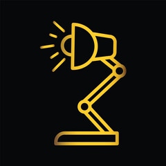 gold color study lamp icon, vector, template, logo, trendy, collection, flat, design
