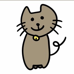 cat cartoon on white background
