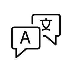 Language translation line icon, outline vector sign, on white. logo illustration.eps