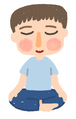 drawing character cute cartoon icon symbols man meditating yoga relax