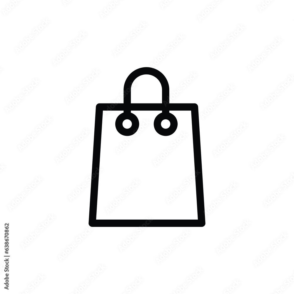 Poster shopping bag outline icon.paper bag simple line vector icon. symbol,linear style sign for mobile con