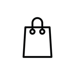 Shopping bag outline icon.Paper bag simple line vector icon. Symbol,linear style sign for mobile concept and web design..eps