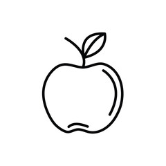 Apple line icon, fruit Symbol, logo outline vector sign, linear style pictogram isolated on white. Symbol, logo.eps