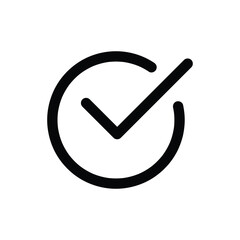Check mark simple icon, Check mark glyph style pictogram isolated on white. Symbol, logo illustration..eps