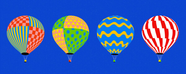 Vibrant hot air balloon set