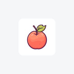 Red Apple Bold color Icon