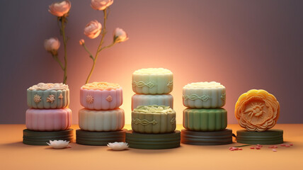 an_image_of_chinese_moon_cakes_with_flowers