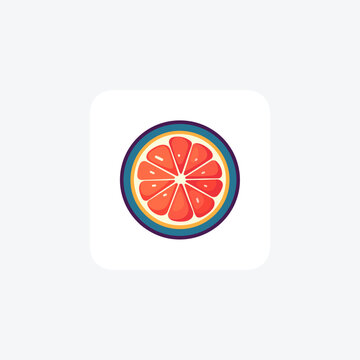 Gray Fruit Slice Bold color Icon
