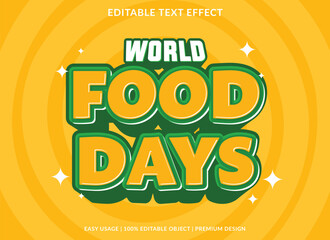 world food days text effect template design with 3d style use for business brand and logo