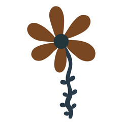 abstract flower design brown color png