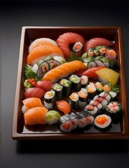 Generative AI assortment of sushi