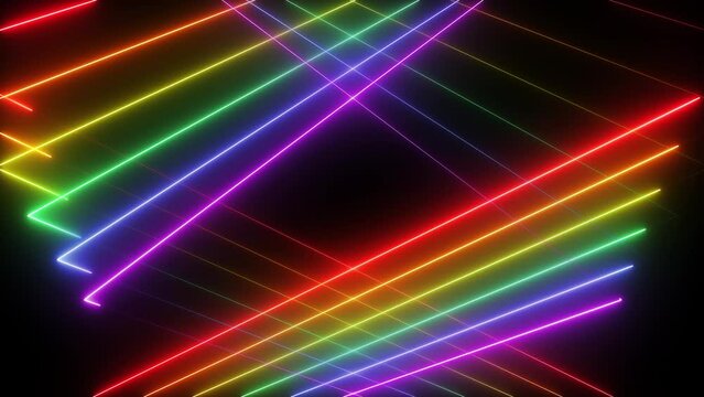 abstract colorful background with neon lines in rainbow color
